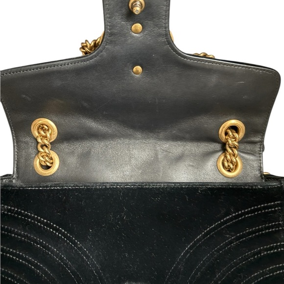 COPY - Gucci marmot black velvet chain two way bag size medium - Picture 10 of 15